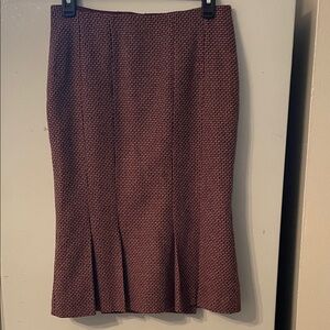 Mexx Women’s Size 4 Wool Textured Pencil Skirt Burgundy Pink Tan Black‎